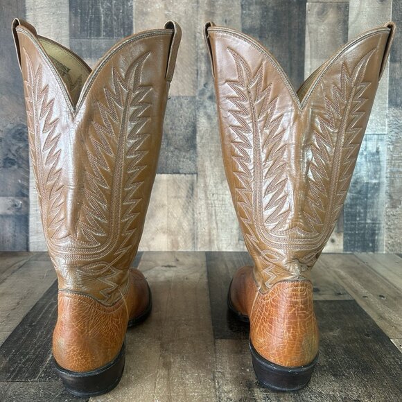 Tony Lama Vintage Gold Label Bullhide Western Cowboy Boots Mens 10.5 E - Picture 6 of 9
